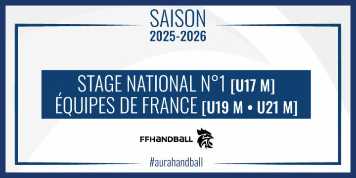 FFHandball – U17 • U19 • U21 (M) | Des joueurs du territoire AURA sélectionnés !