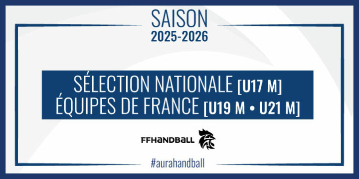 FFHandball – U17 • U19 • U21 (M) | Une semaine en bleu pour des joueurs et des anciens joueurs du territoire AURA !